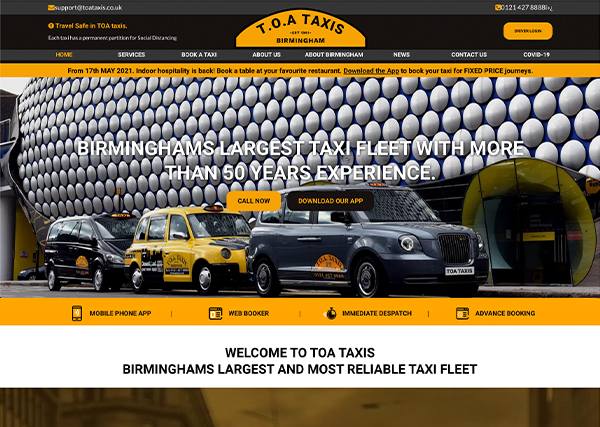 toa-website-desktop Toa Taxis Website screen